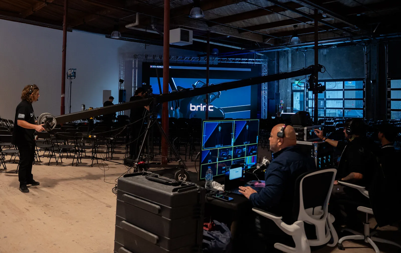 Live control room and jib in BRINC's new headquarters