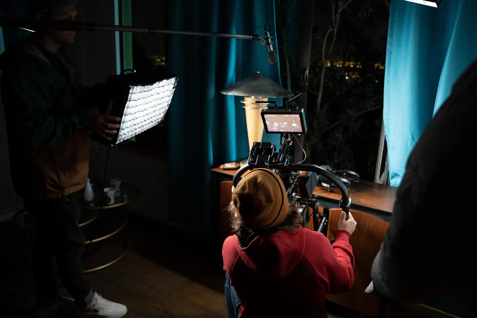 Camera operator on the interior set