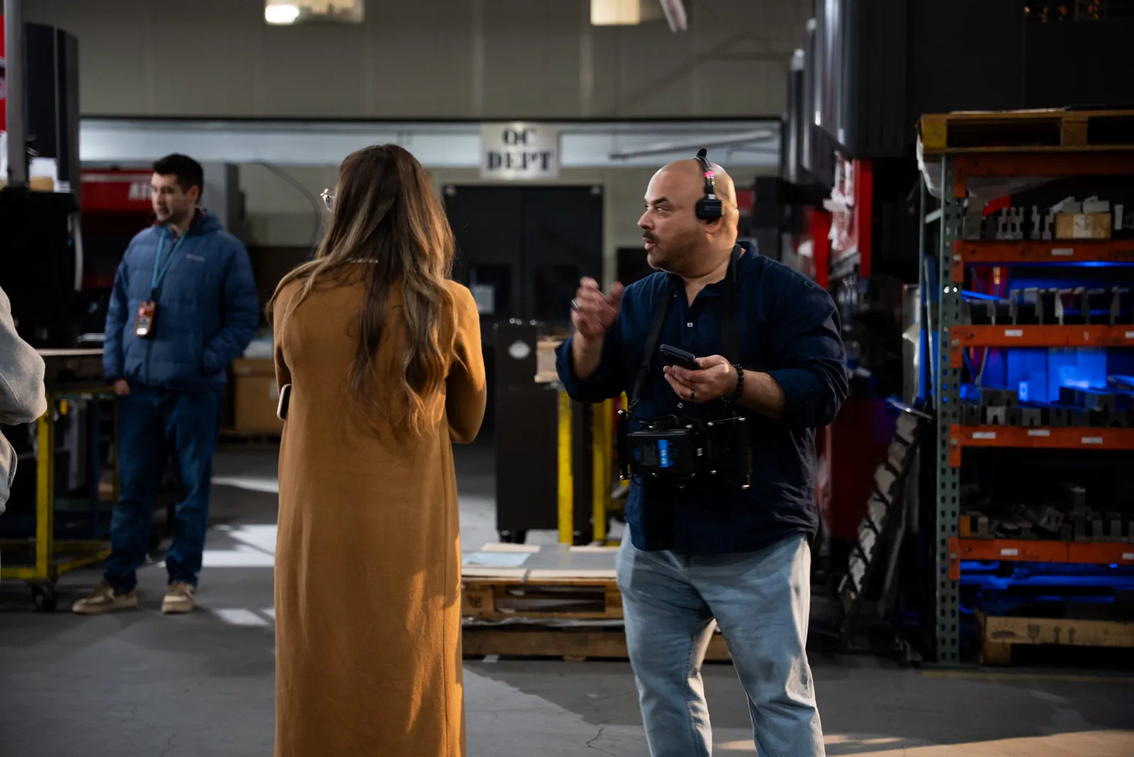 Setting up an interview in the workshop